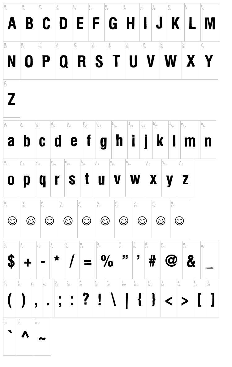 Newside FP font map